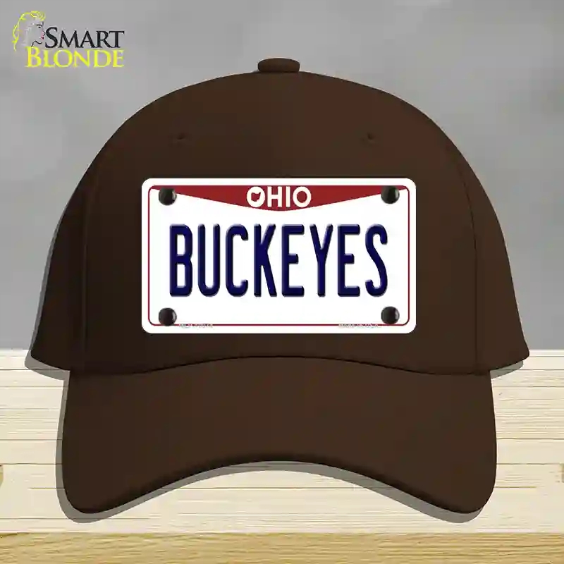 HAT24-MLP-10074 Buckeyes Ohio Novelty License Plate Hat, Cotton - Dark Brown