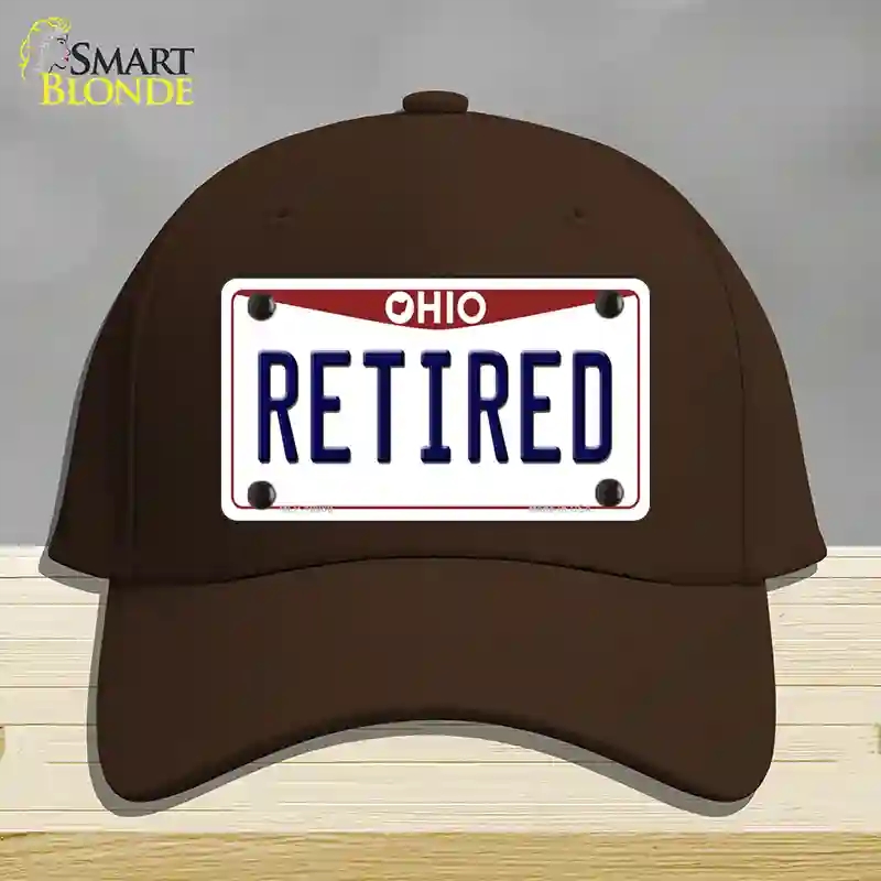 HAT24-MLP-10080 Retired Ohio Novelty License Plate Hat, Cotton - Dark Brown