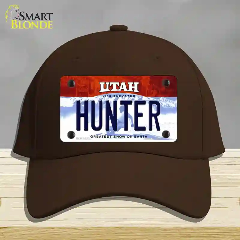 HAT24-MLP-10221 Hunter Utah Novelty License Plate Hat, Cotton - Dark Brown
