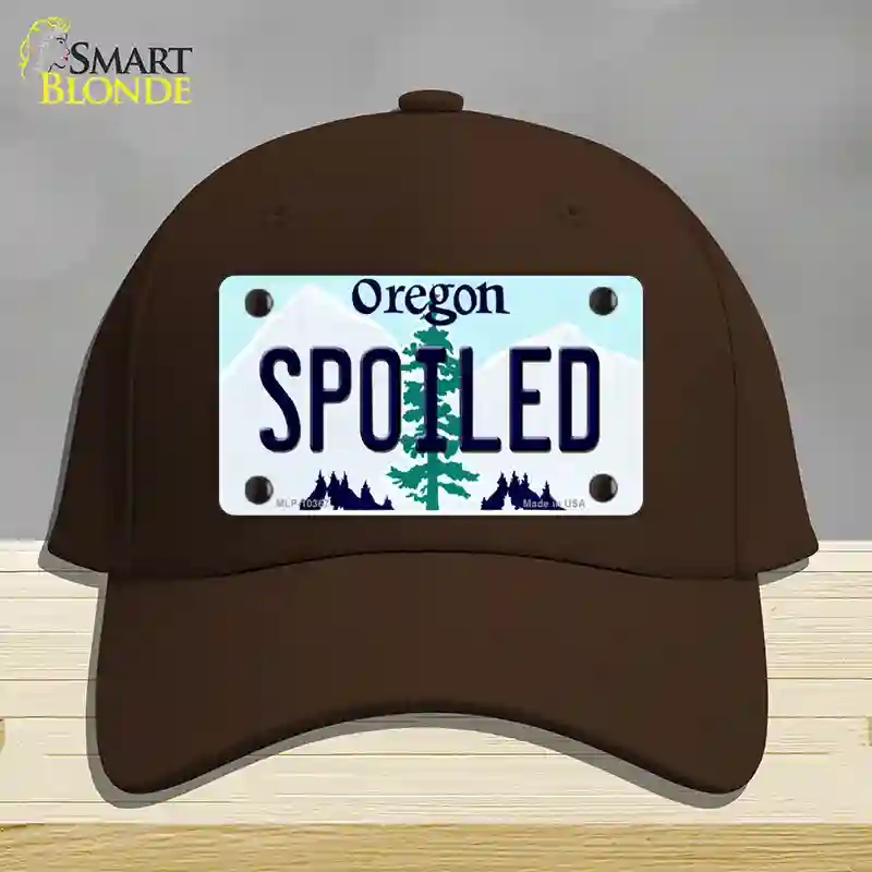 HAT24-MLP-10367 Spoiled Oregon Novelty License Plate Hat, Cotton - Dark Brown