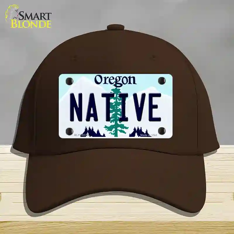 HAT24-MLP-10375 Native Oregon Novelty License Plate Hat, Cotton - Dark Brown
