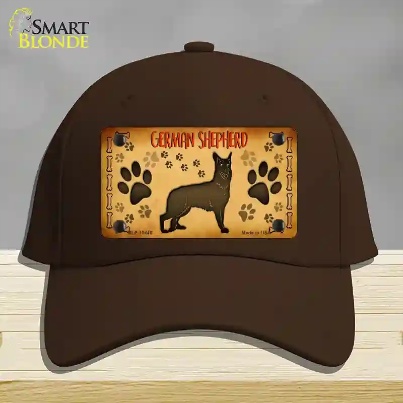 HAT24-MLP-10446 German Shepherd Novelty License Plate Hat, Cotton - Dark Brown