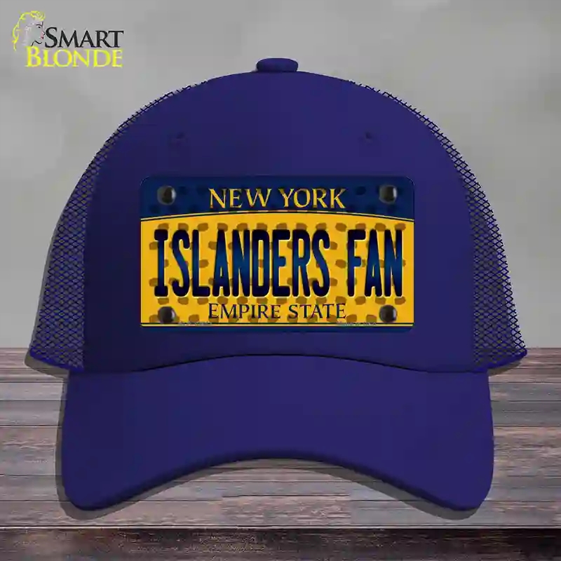 HAT18-MLP-10842 Islanders Fan   York Novelty License Plate Hat, Mesh - Royal Blue