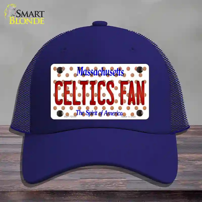 HAT18-MLP-10849 Celtics Fan Massachusetts Novelty License Plate Hat, Mesh - Royal Blue