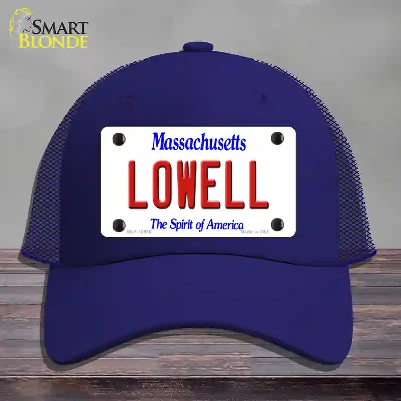 HAT18-MLP-10986 Lowell Massachusetts Novelty License Plate Hat, Mesh - Royal Blue