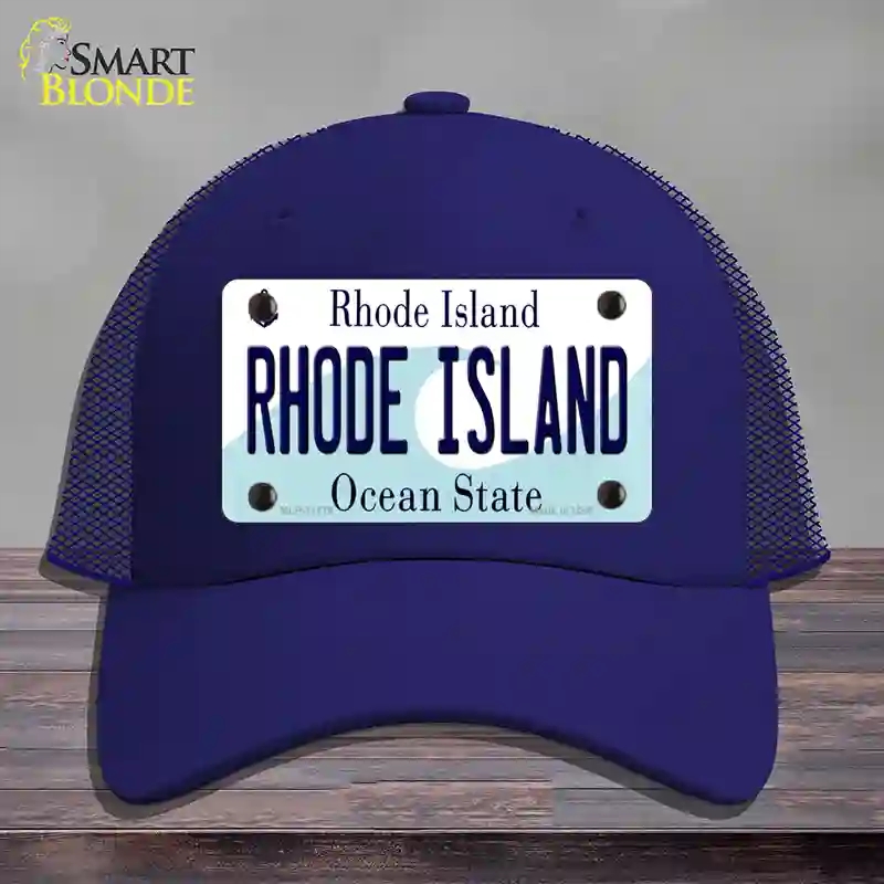 HAT18-MLP-11179 Rhode Island State Novelty License Plate Hat, Mesh - Royal Blue