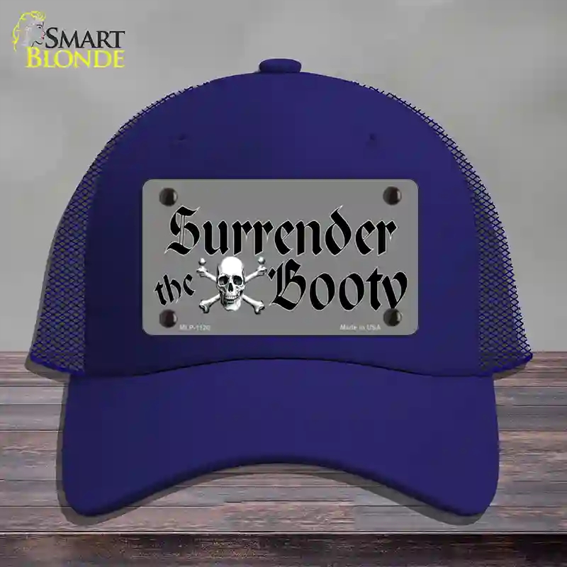 HAT18-MLP-1120 Surrender the Booty Novelty License Plate Hat, Mesh - Royal Blue