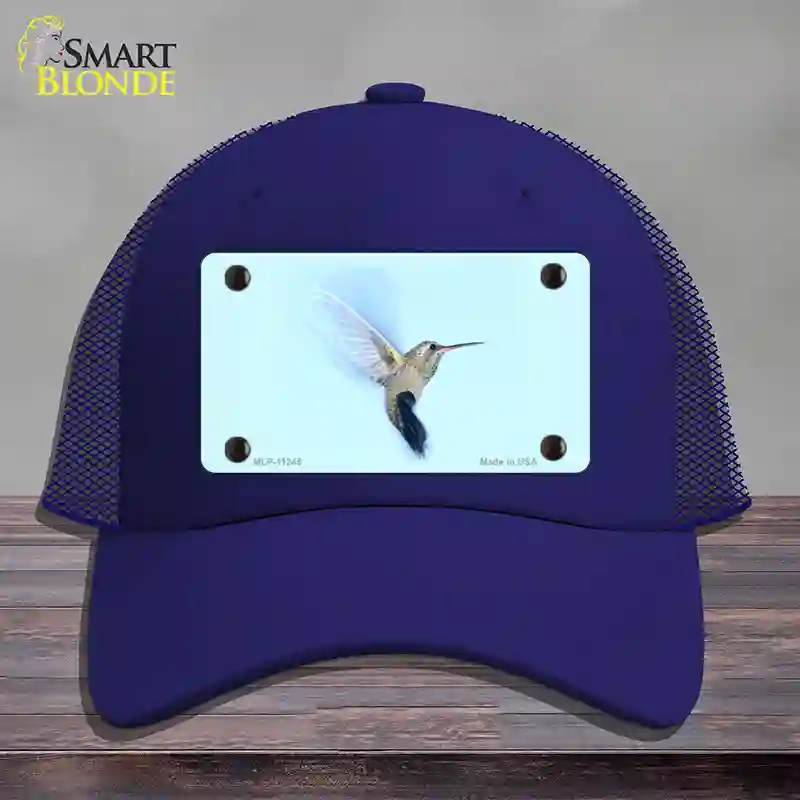 HAT18-MLP-11245 Hummingbird in Flight, Blue Novelty License Plate Hat - Mesh - Royal Blue