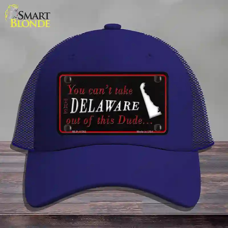 HAT18-MLP-11262 Delaware Dude Novelty License Plate Hat, Mesh - Royal Blue