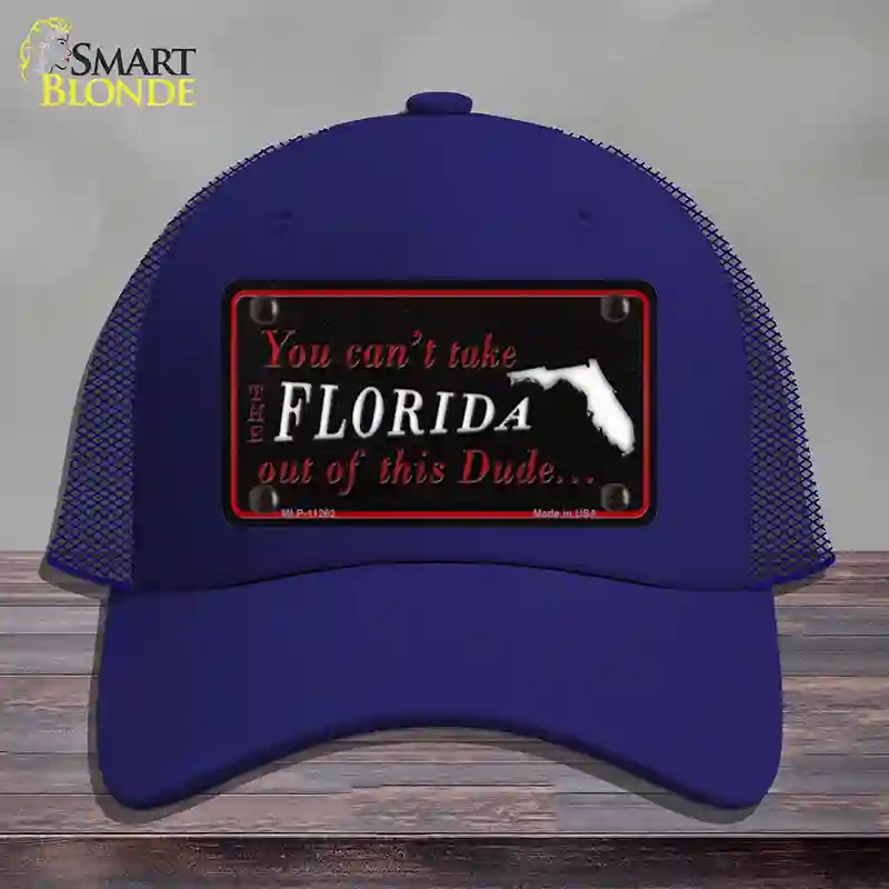 HAT18-MLP-11263 Florida Dude Novelty License Plate Hat, Mesh - Royal Blue