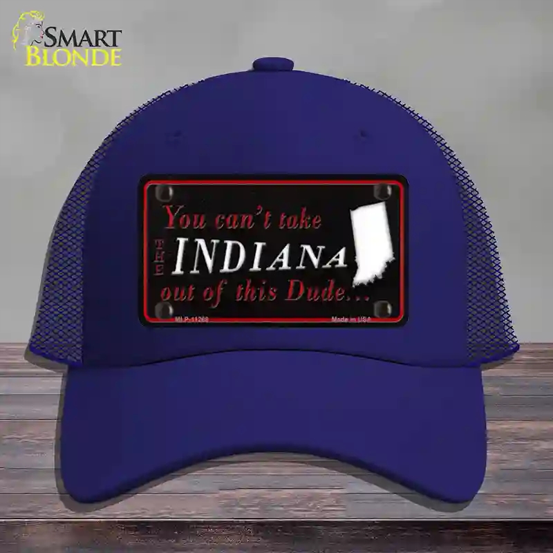 HAT18-MLP-11268 Indiana Dude Novelty License Plate Hat, Mesh - Royal Blue