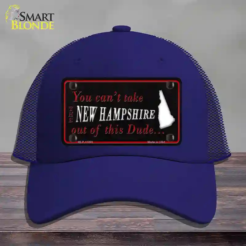 HAT18-MLP-11283   Hampshire Dude Novelty License Plate Hat, Mesh - Royal Blue