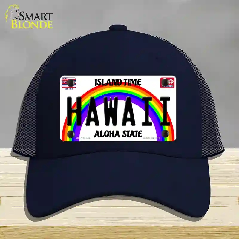 HAT16-MLP-12534 Hawaii Novelty License Plate Hat, Mesh - Navy