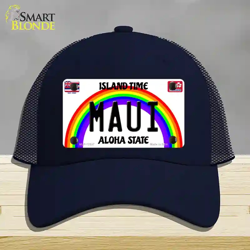 HAT16-MLP-12537 Maui Hawaii Novelty License Plate Hat, Mesh - Navy
