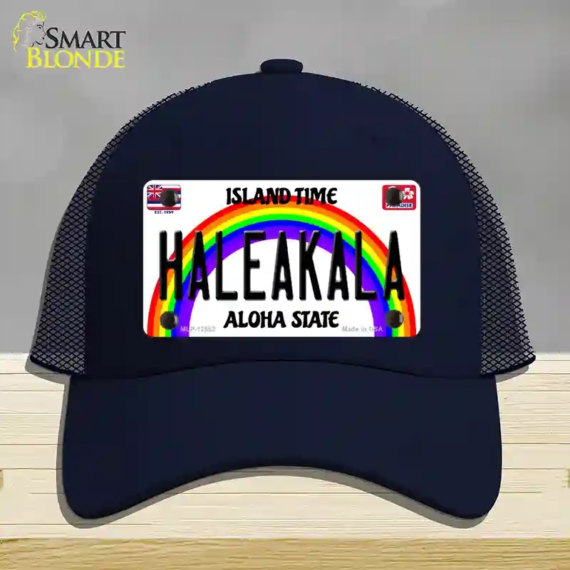 HAT16-MLP-12552 Haleakala Hawaii Novelty License Plate Hat, Mesh - Navy