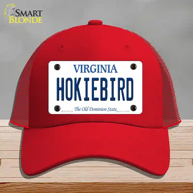 HAT17-MLP-10113 Hokiebird Virginia Novelty License Plate Hat, Mesh - Red