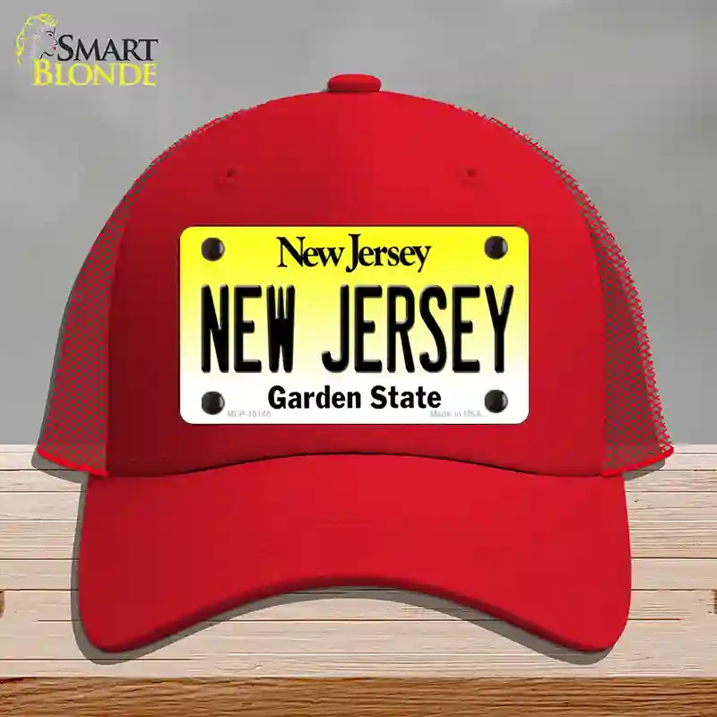 HAT17-MLP-10145   Jersey Garden State Novelty License Plate Hat, Mesh - Red