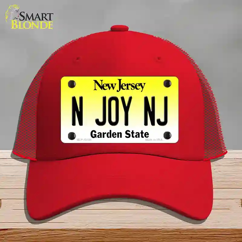 HAT17-MLP-10158 N Joy NJ   Jersey Novelty License Plate Hat, Mesh - Red