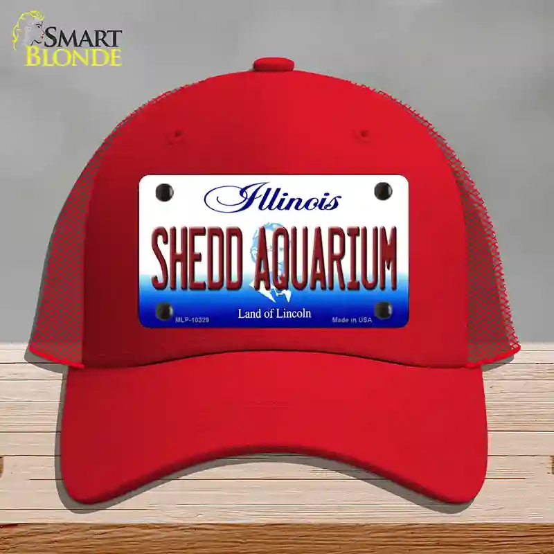 HAT17-MLP-10329 Shedd Aquarium Illinois Novelty License Plate Hat, Mesh - Red