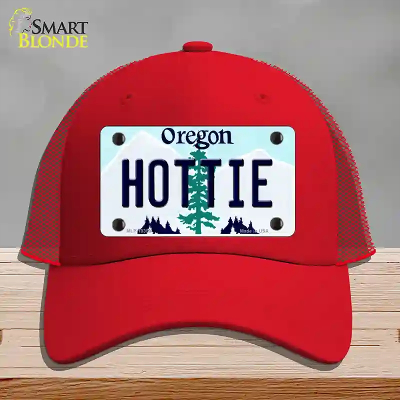 HAT17-MLP-10359 Hottie Oregon Novelty License Plate Hat, Mesh - Red