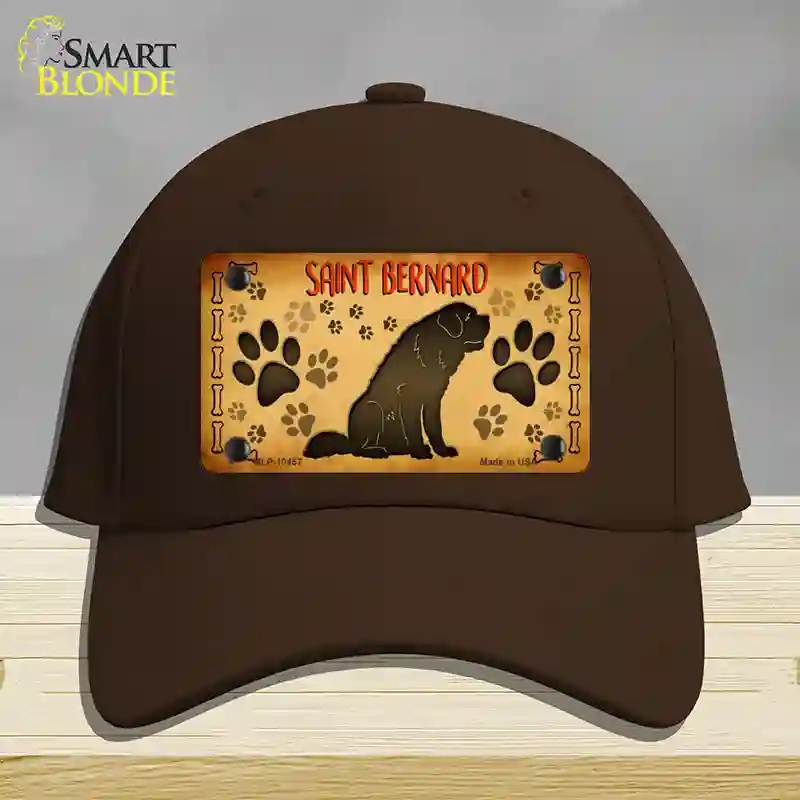 HAT24-MLP-10457 Saint Bernard Novelty License Plate Hat, Cotton - Dark Brown