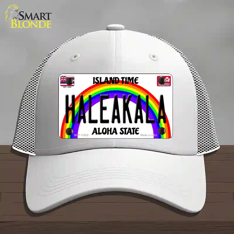 HAT19-MLP-12552 Haleakala Hawaii Novelty License Plate Hat, Mesh - White