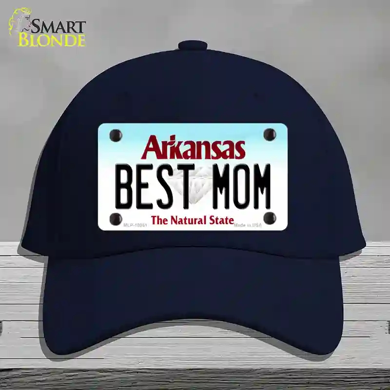 HAT20-MLP-10061 Best Mom Arkansas Novelty License Plate Hat, Cotton - Navy