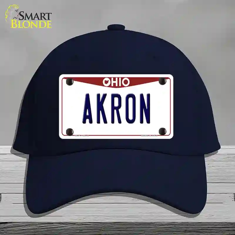 HAT20-MLP-10070 Akron Ohio Novelty License Plate Hat, Cotton - Navy