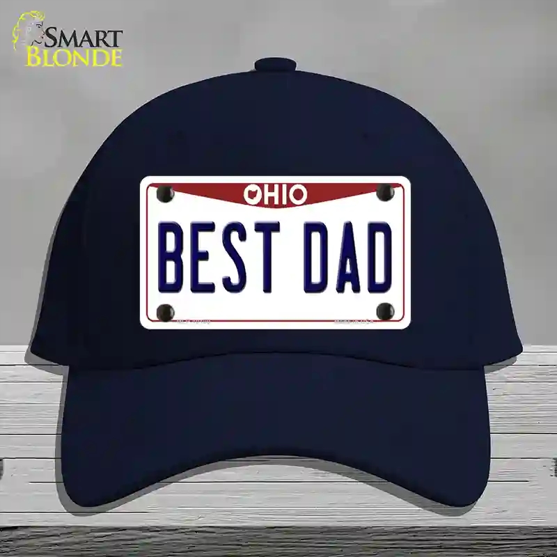 HAT20-MLP-10100 Best Dad Ohio Novelty License Plate Hat, Cotton - Navy