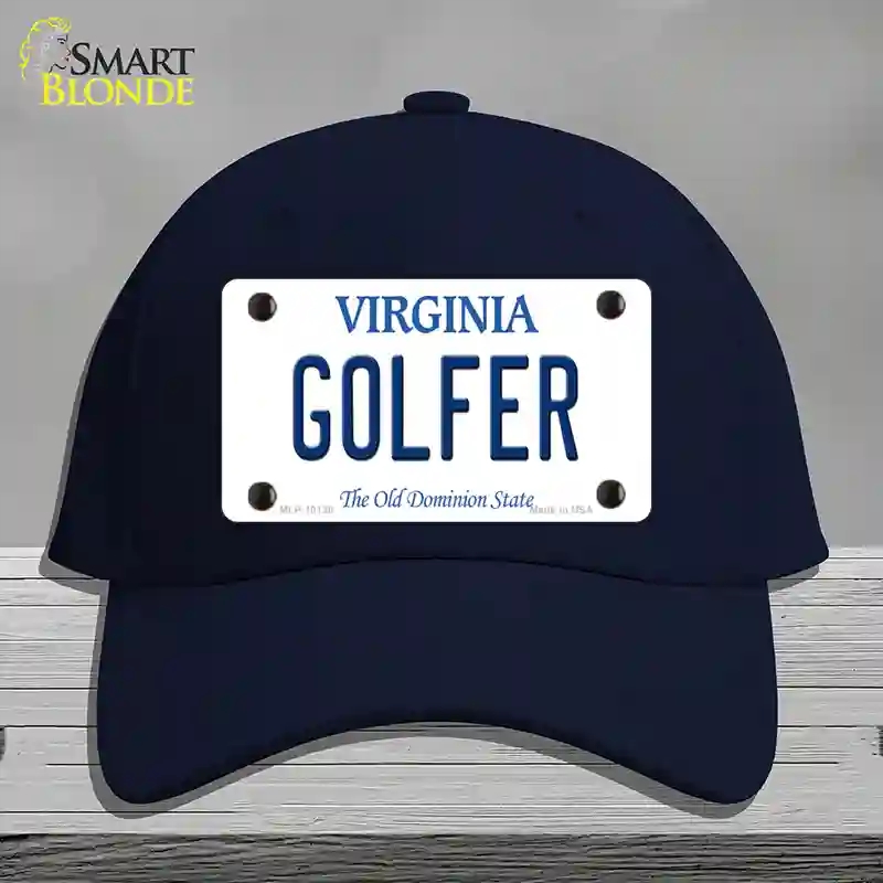 HAT20-MLP-10138 Golfer Virginia Novelty License Plate Hat, Cotton - Navy