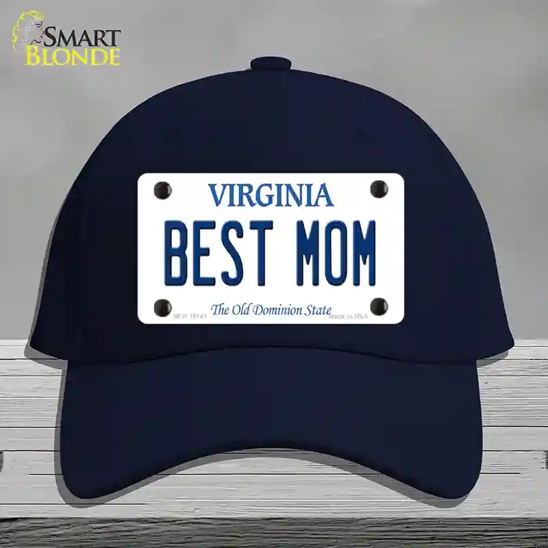 HAT20-MLP-10141 Best Mom Virginia Novelty License Plate Hat, Cotton - Navy