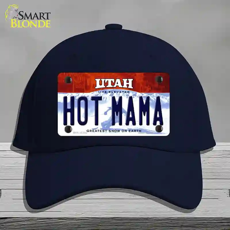 HAT20-MLP-10208 Hot Mama Utah Novelty License Plate Hat, Cotton - Navy