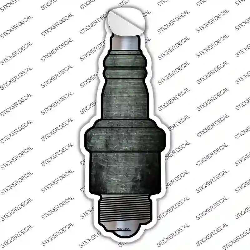 J-002s-XL Black Oil Rubbed Novelty Spark Plug Sticker Decal, Extra Large