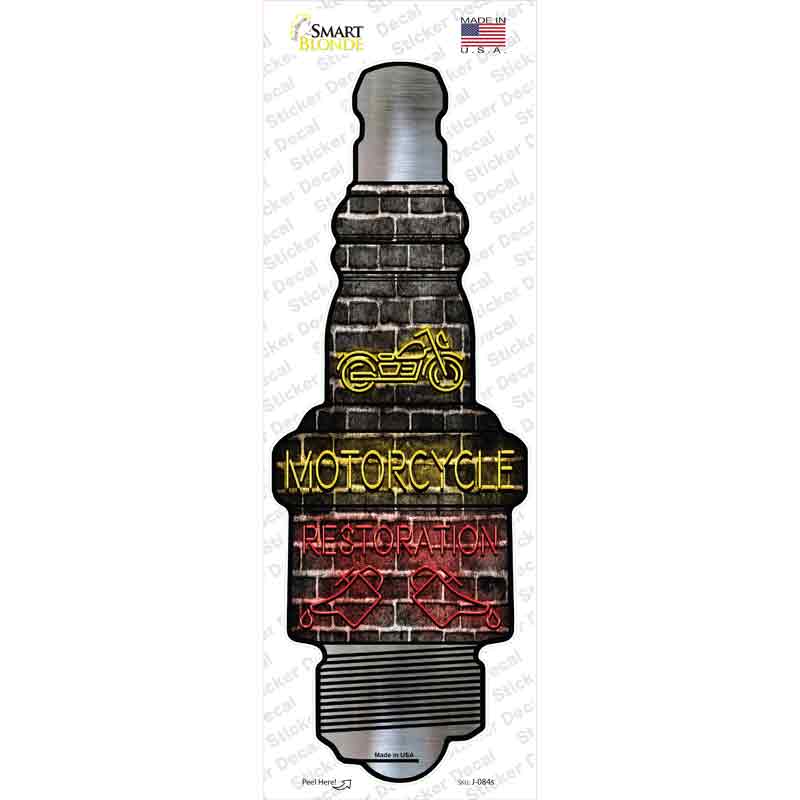J-084s-M Motorcycle Restoration Novelty Spark Plug Sticker Decal, Medium