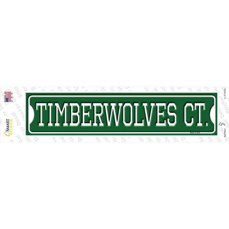 K-1022s-M Timberwolves Ct Novelty Narrow Sticker Decal, Medium