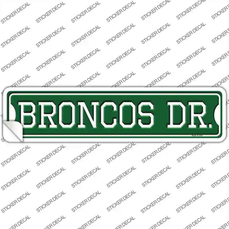 K-947s-L Broncos Dr Novelty Narrow Sticker Decal, Large
