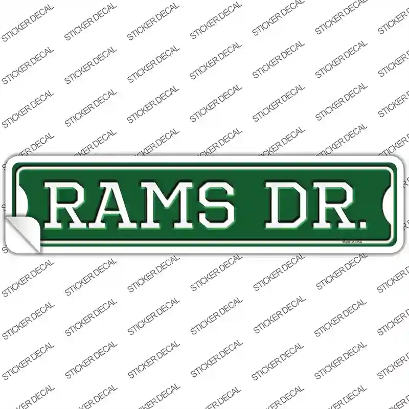 K-966s-S Rams Dr Novelty Narrow Sticker Decal, Small