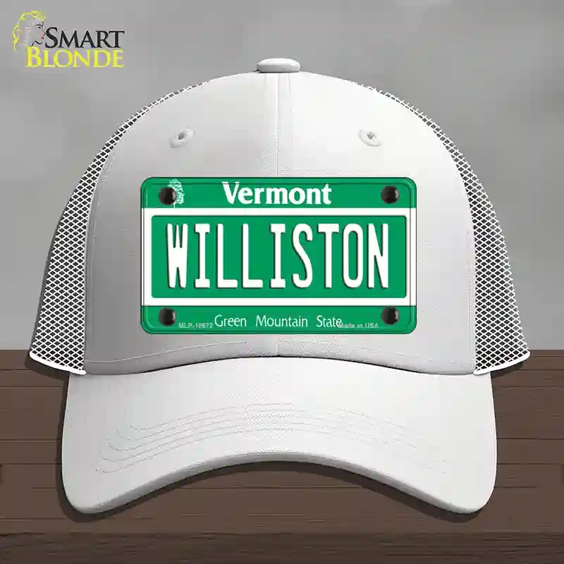 HAT19-MLP-10672 Williston Vermont Novelty License Plate Hat, Mesh - White