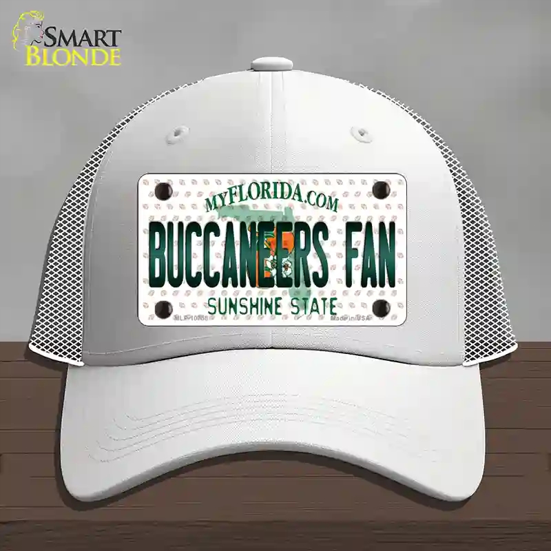 HAT19-MLP-10758 Buccaneers Fan Florida Novelty License Plate Hat, Mesh - White
