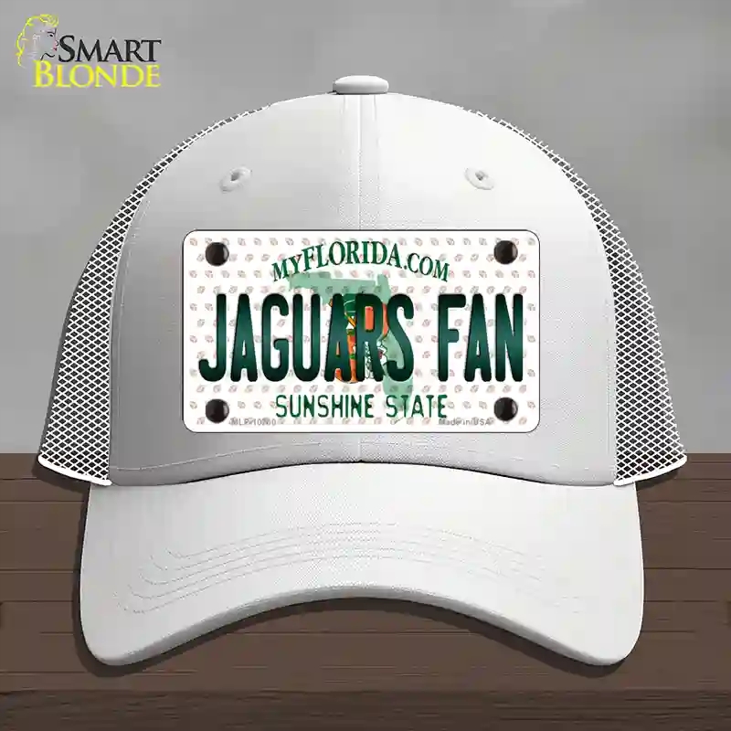 HAT19-MLP-10760 Jaguars Fan Florida Novelty License Plate Hat, Mesh - White