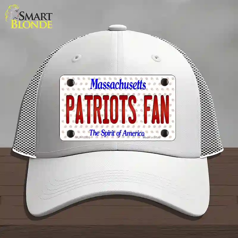 HAT19-MLP-10766 Patriots Fan Massachusetts Novelty License Plate Hat, Mesh - White