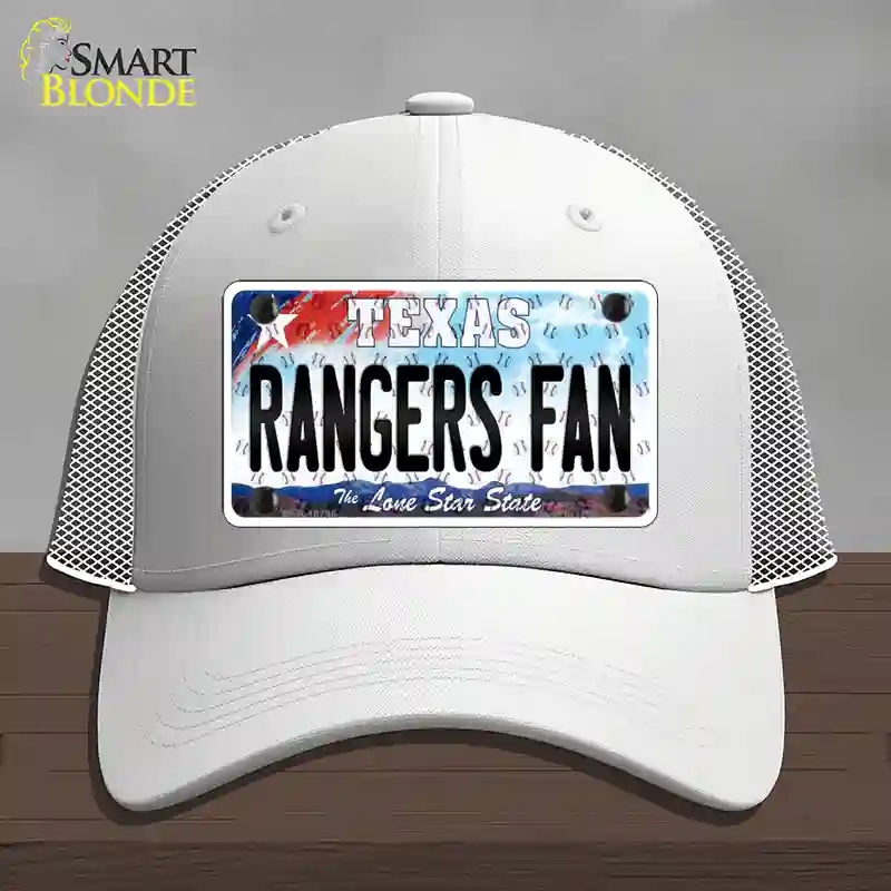HAT19-MLP-10796 Rangers Fan Texas Novelty License Plate Hat, Mesh - White