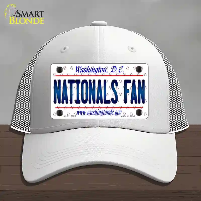 HAT19-MLP-10805 Nationals Fan Washington DC Novelty License Plate Hat, Mesh - White