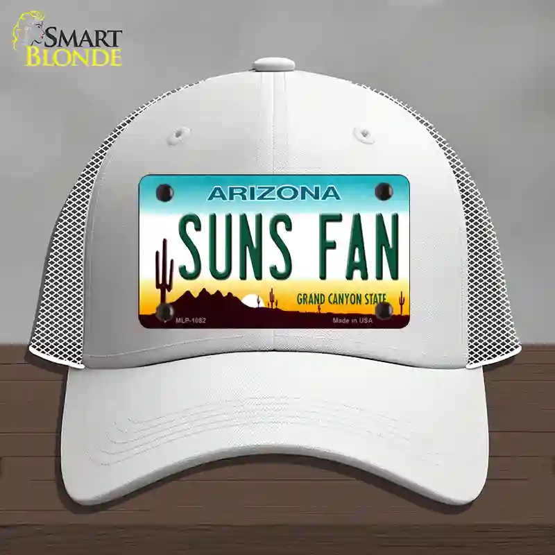 HAT19-MLP-1082 Suns Fan Arizona Novelty License Plate Hat, Mesh - White