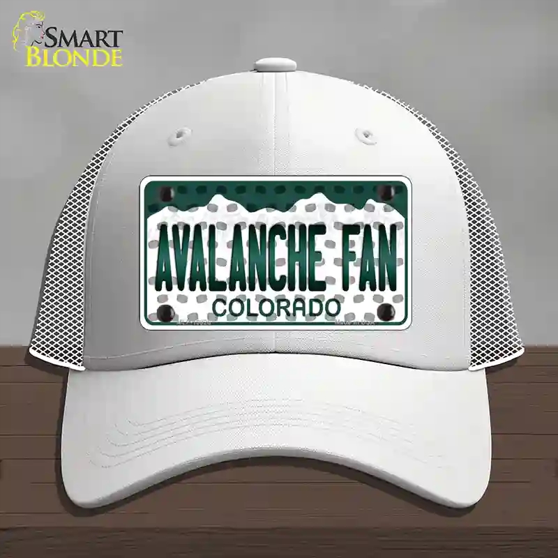 HAT19-MLP-10828 Avalanche Fan Colorado Novelty License Plate Hat, Mesh - White