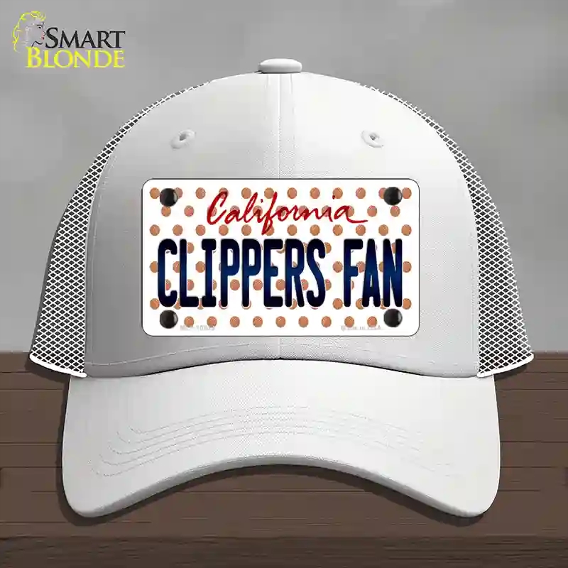 HAT19-MLP-10859 Clippers Fan California Novelty License Plate Hat, Mesh - White