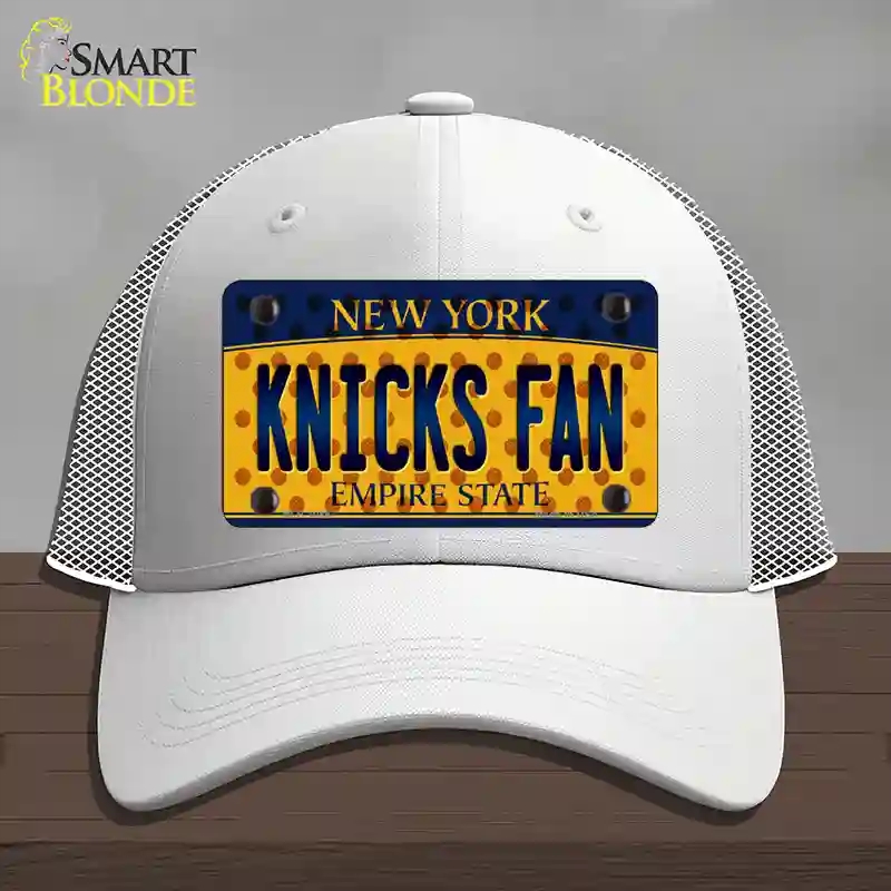 HAT19-MLP-10867 Knicks Fan   York Novelty License Plate Hat, Mesh - White