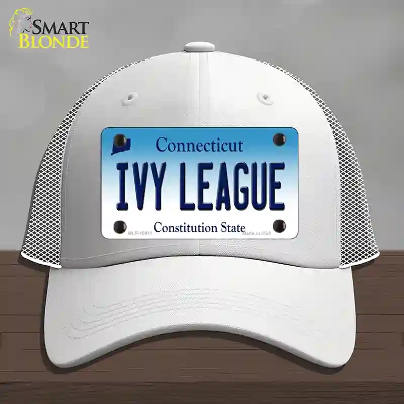 HAT19-MLP-10911 Ivy League Connecticut Novelty License Plate Hat, Mesh - White