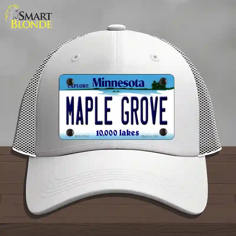 HAT19-MLP-11042 Maple Grove Minnesota State Novelty License Plate Hat, Mesh - White