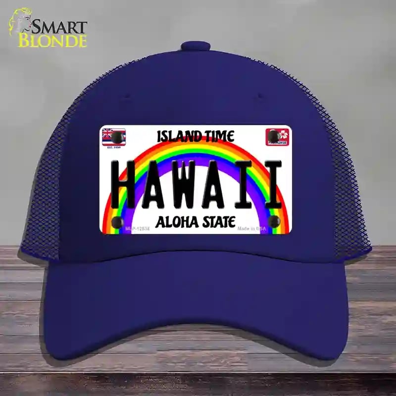 HAT18-MLP-12534 Hawaii Novelty License Plate Hat, Mesh - Royal Blue